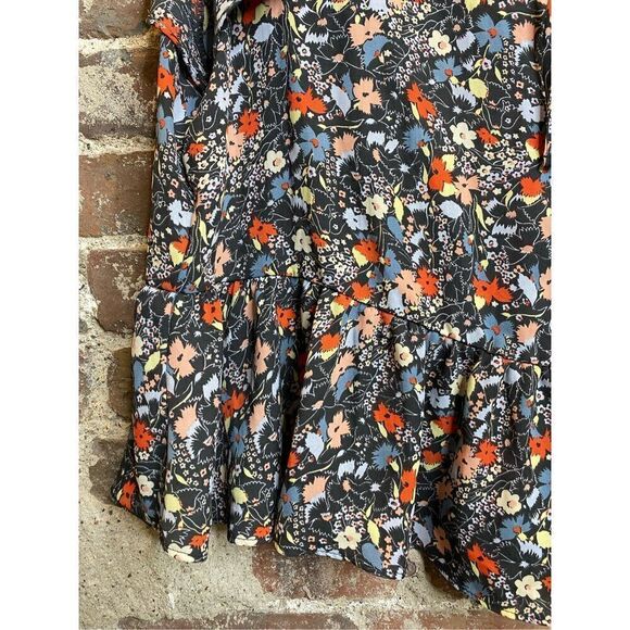 GAP Black Floral Peplum Blouse Women’s Size XL - Picture 1 of 9